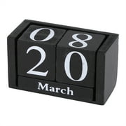 HERCHR Vintage Wooden Calendar Desktop Wood Block Month Date Display Home Office Decoration, Month Date Display, Wood Block Calendar, Wooden Calendar